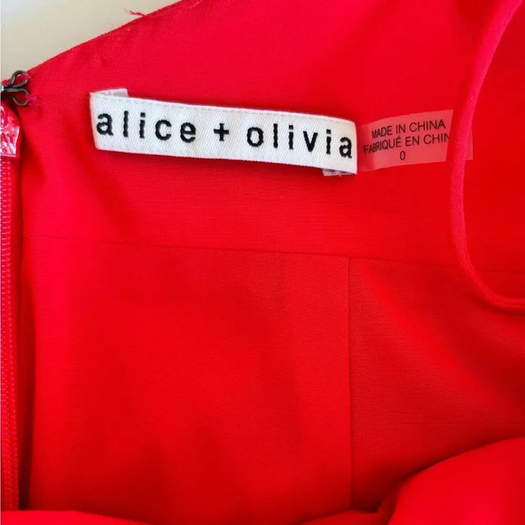 Alice and Olivia Kristy Wrap-Effect Crepe Halterneck Dress In Red Size 0 - Picture 8 of 10
